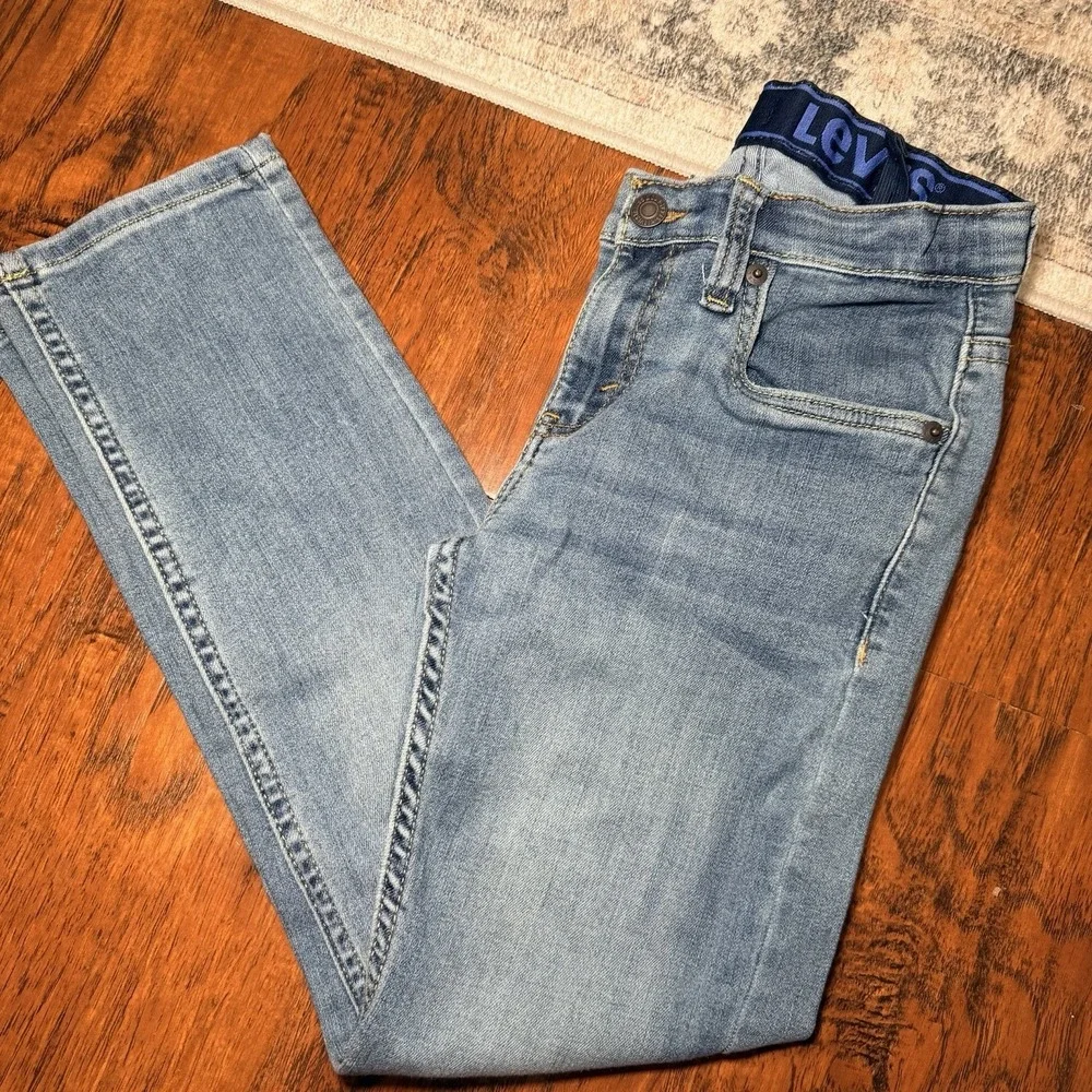 Levi's 502 Boys 10Reg Jeans Adjustable Waist Medium Wash Straight Leg Denim